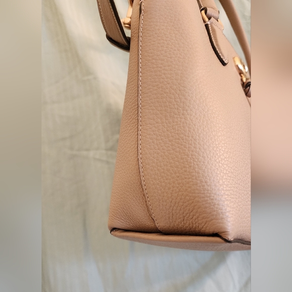 NWT Coach Remi Satchel Taupe Beige Pebble Leather gold hardware. - Picture 6 of 11